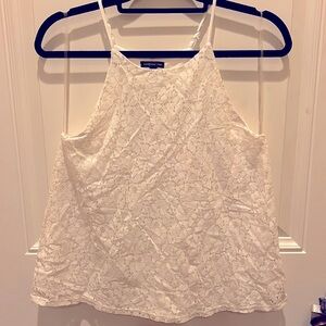 Lace lined white tank top. Juniors XL